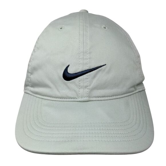 Nike Swoosh Slideback Hat Green OSFM Heritage 86 Dri-Fit Leather Strap - Picture 1 of 8
